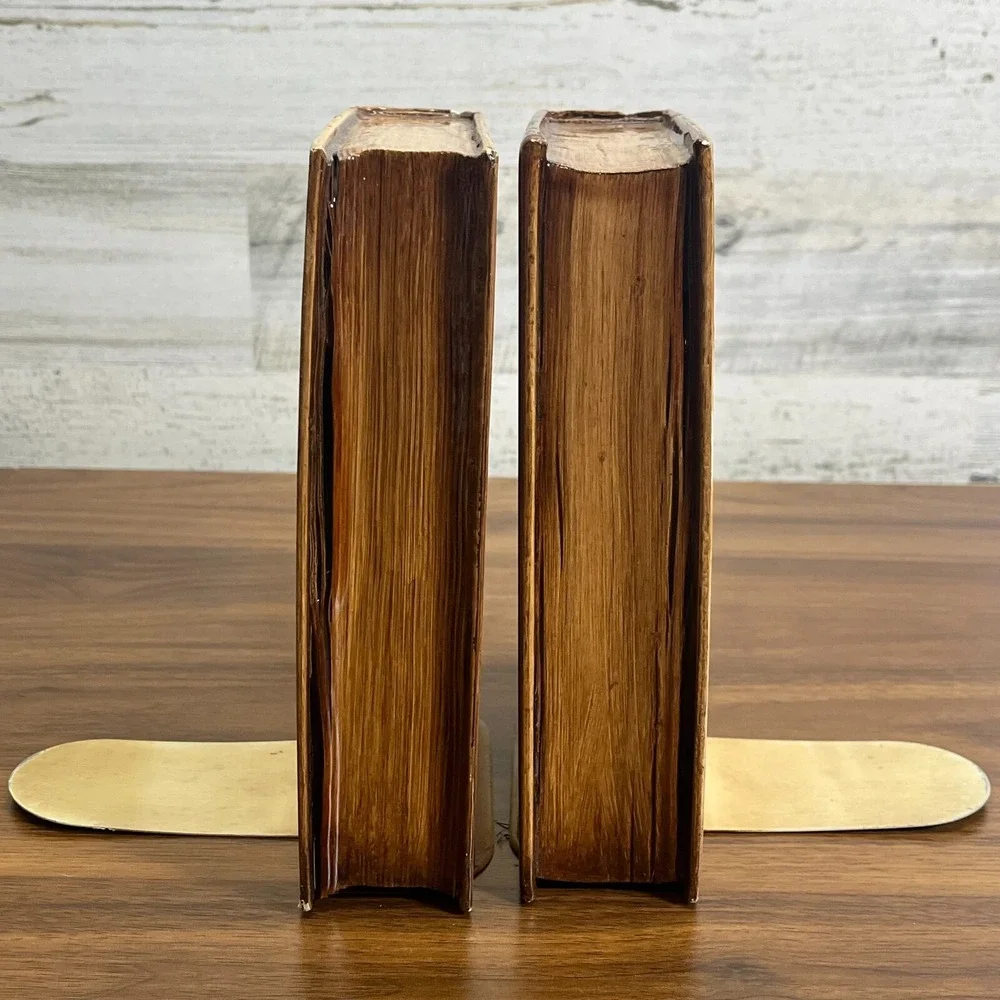 Vintage‎ snowy Owl Barn Owl Handmade Wooden Shellac Book Ends